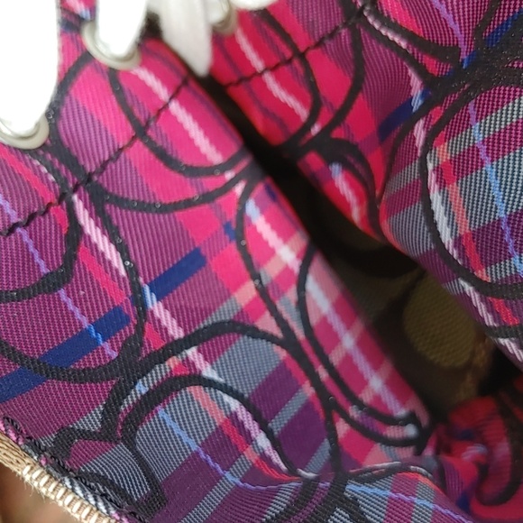 Coach Bonney Pink And Tan Signature High Top Sneaker Size 8.5 (1268) - Picture 7 of 11